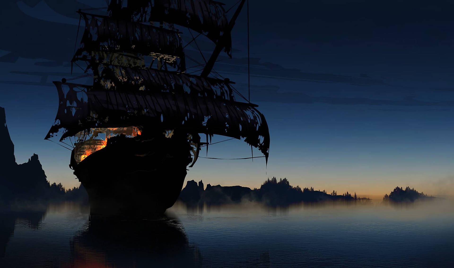 Ghost Ship Silhouette