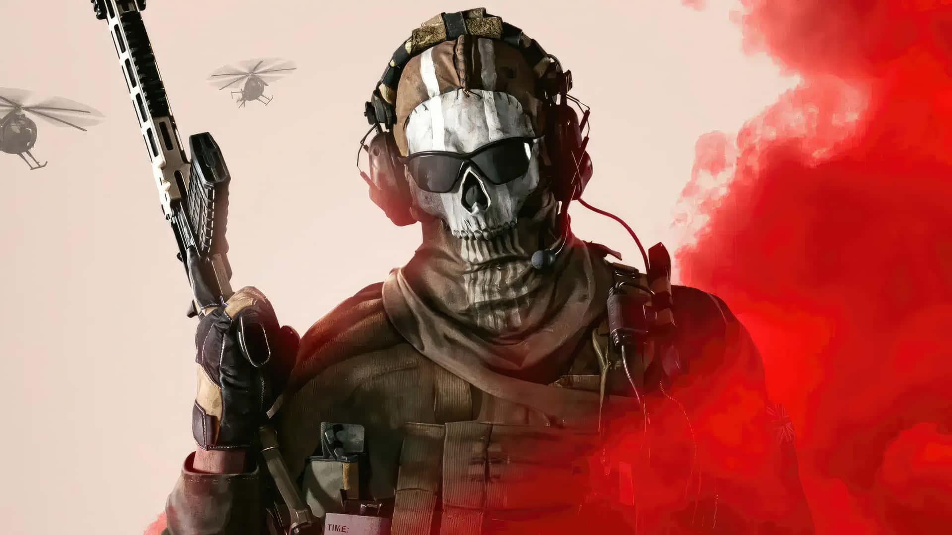 Ghost Soldier Red Smoke M W3 Wallpaper