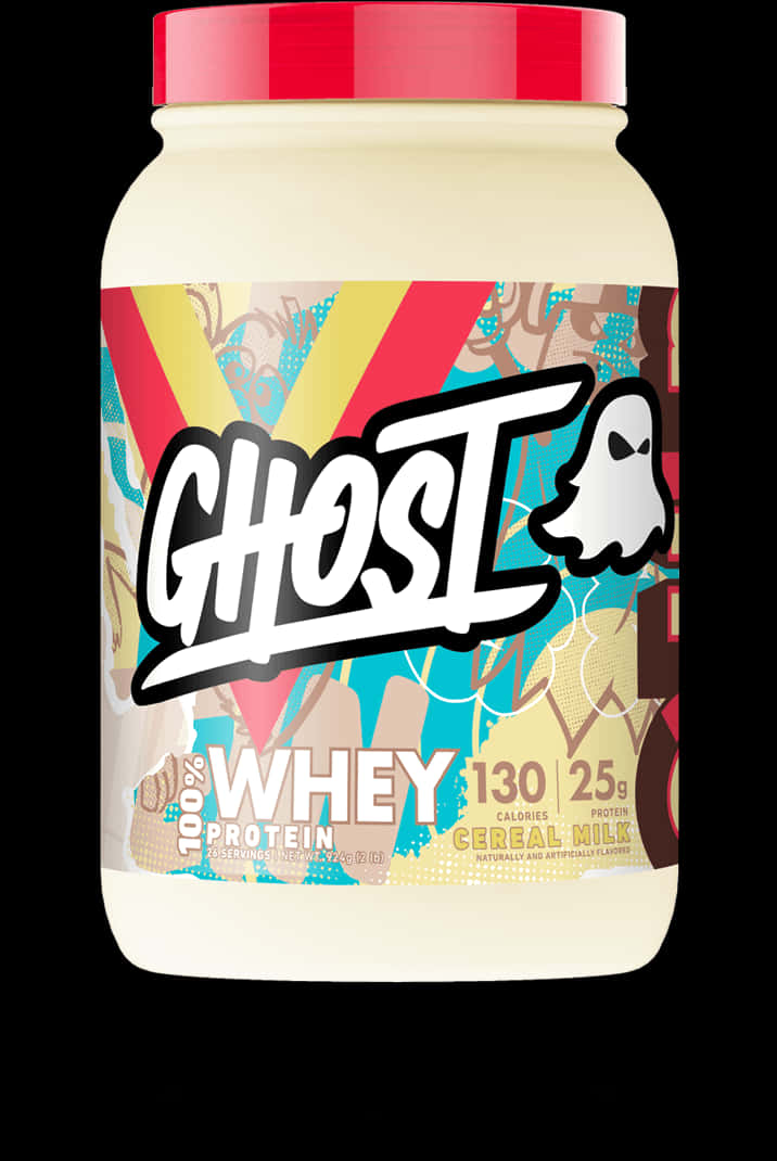 Ghost Whey Protein Powder Container PNG