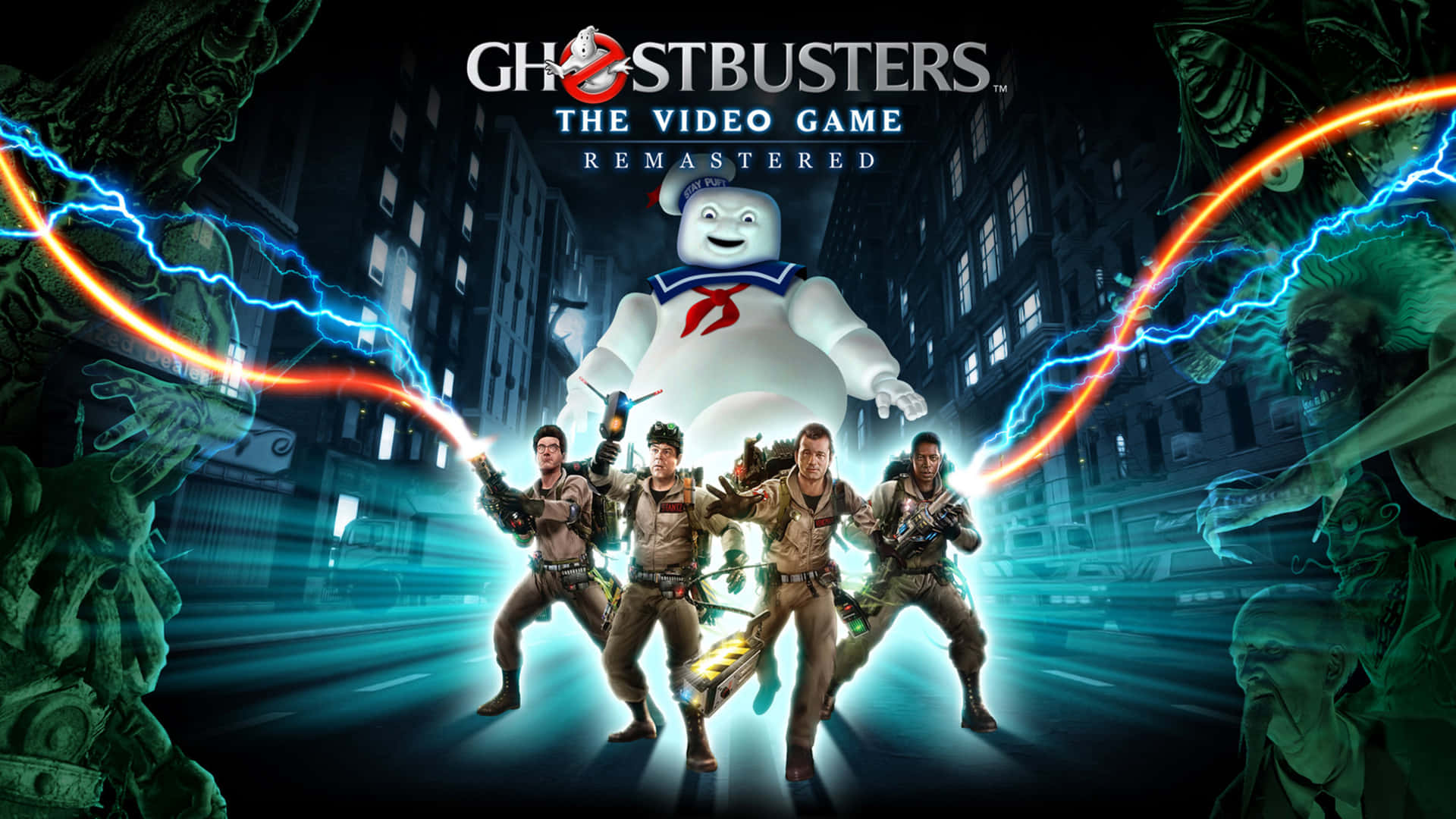 The Classic Team of Ghostbusters in Action