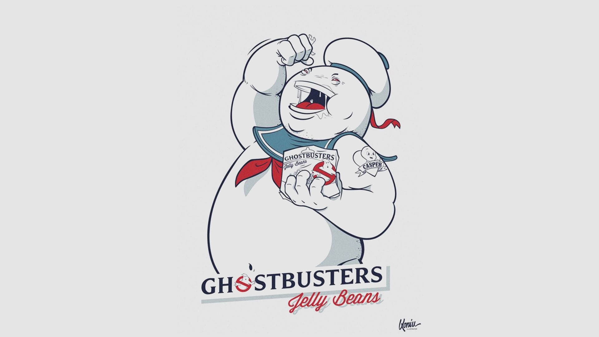 Ghostbusters Marshmallow Man Sketch Background