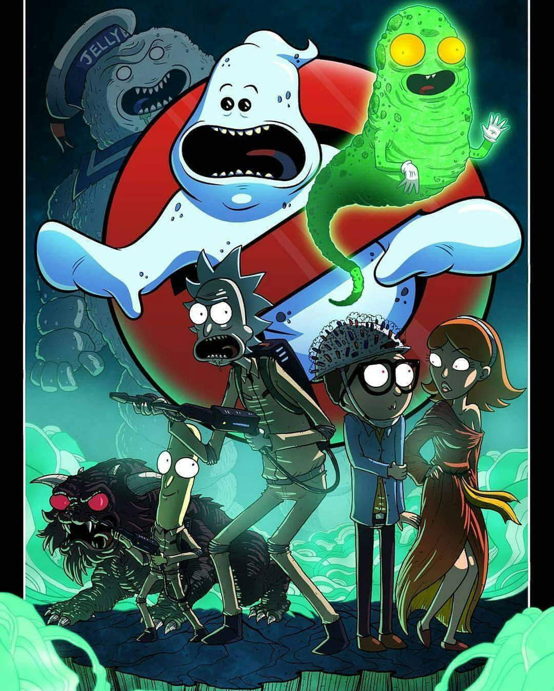 Ghostbusters X Rick And Morty Cool Background