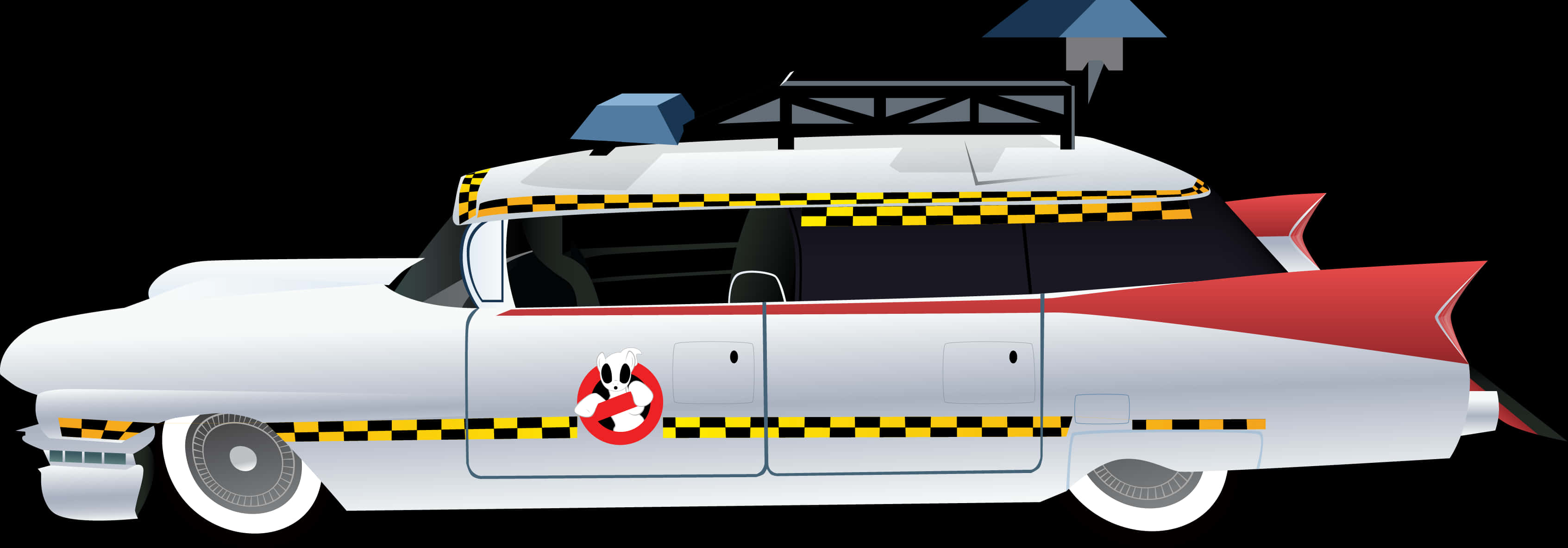 Ghostbusters_ Ecto1_ Car_ Side_ View PNG