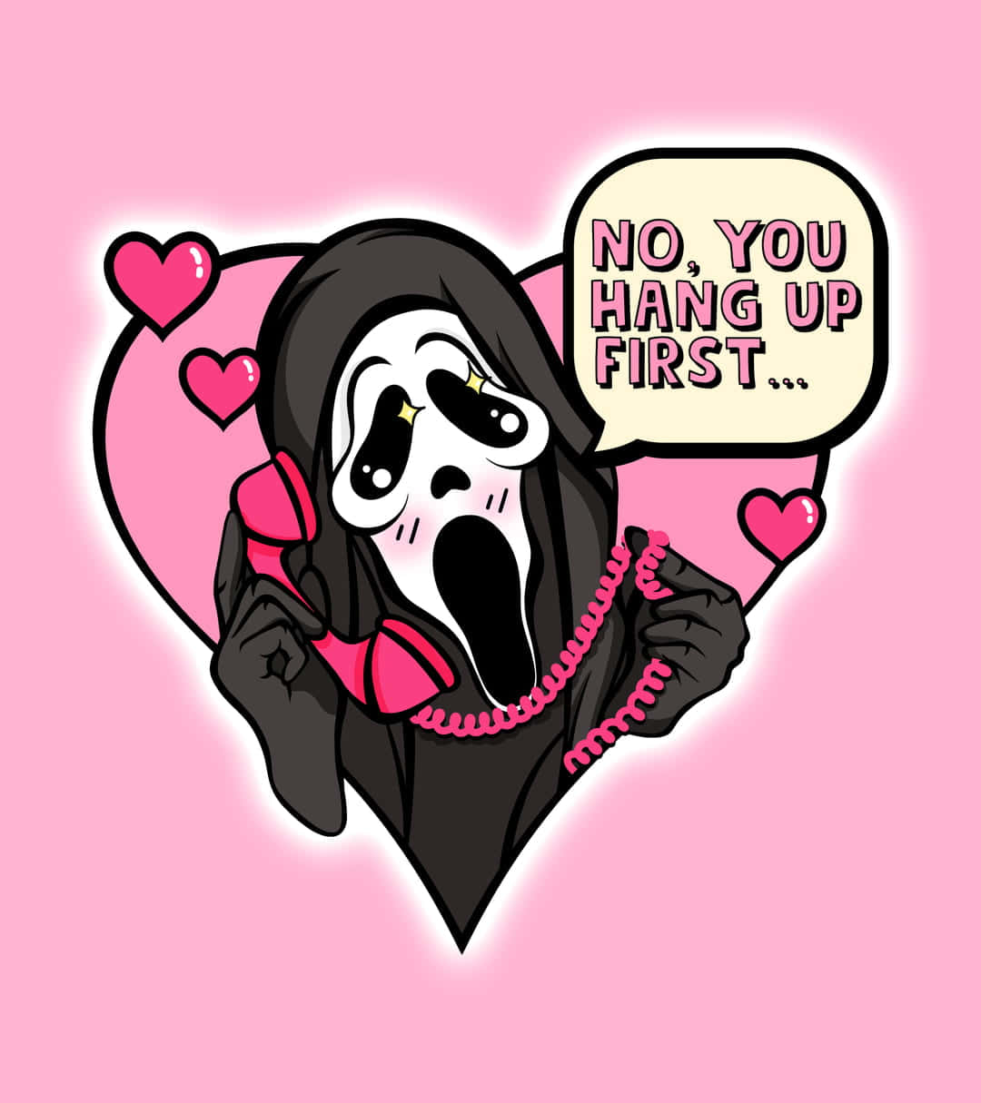 Download Cute Ghostface With Pink Telephone Wallpaper  Wallpaperscom