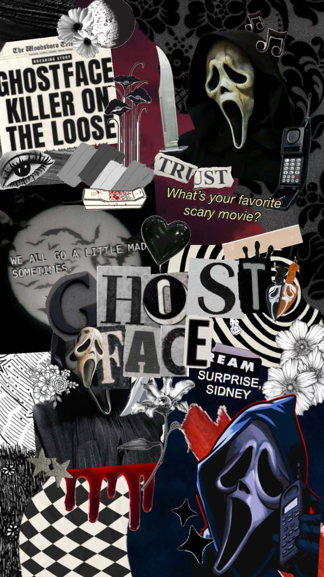 Ghostface Collage Horror Movie Aesthetic Wallpaper
