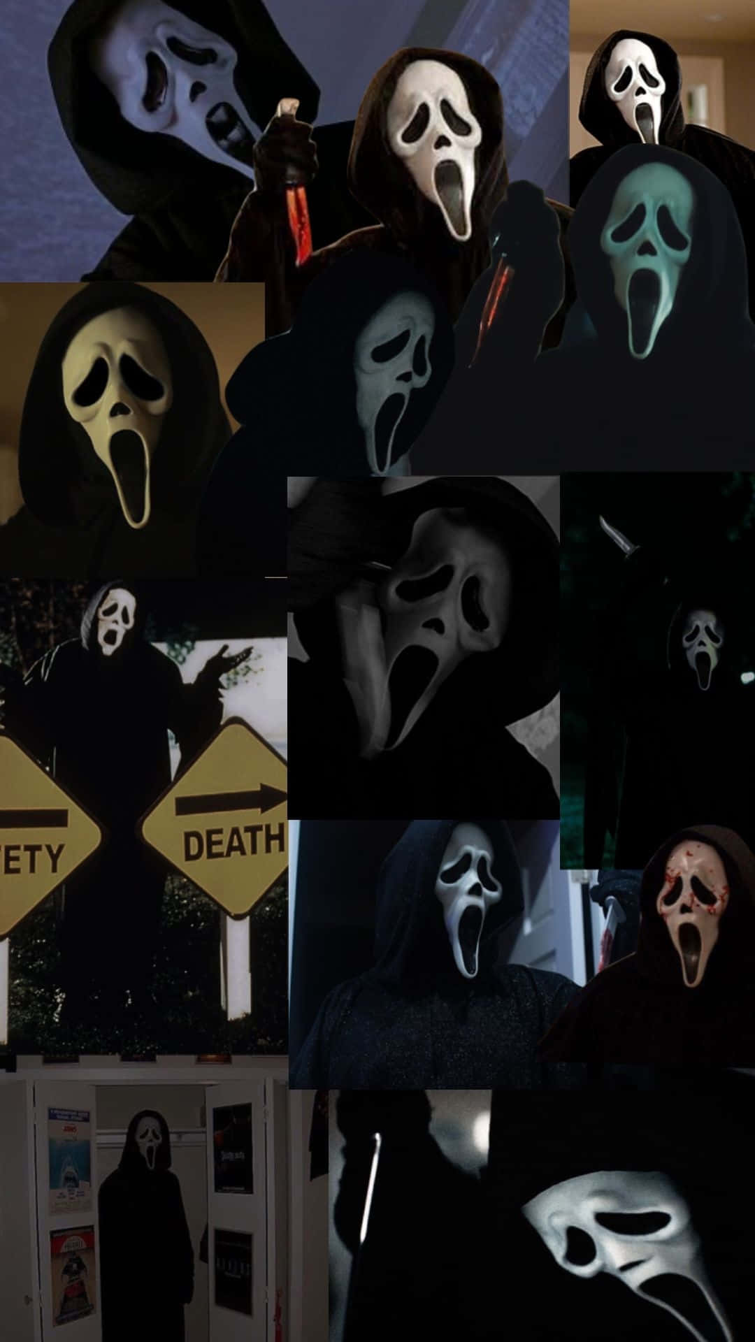 Ghostface Collage Scream Series Wallpaper