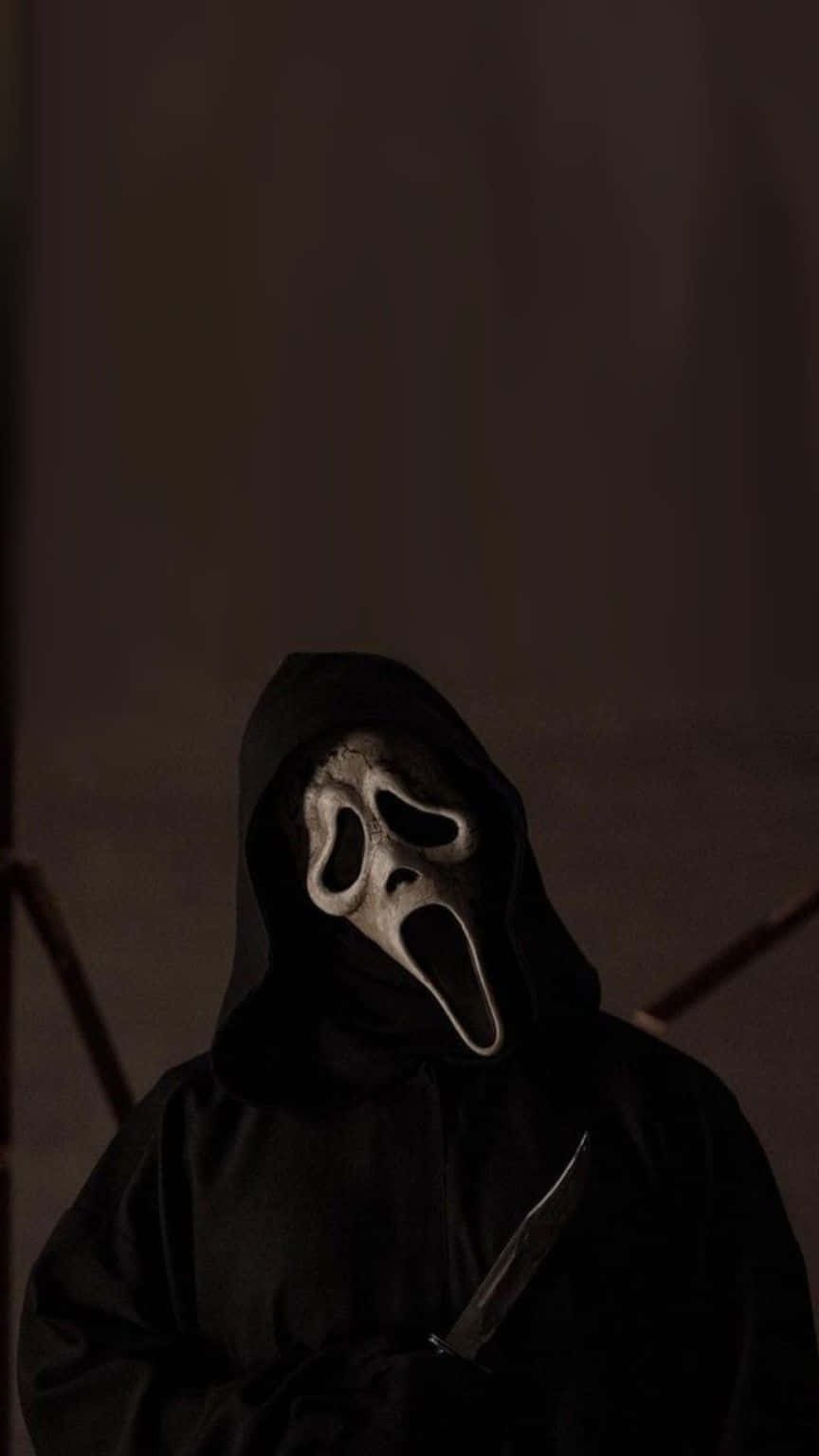 Ghostface Costumewith Knife Wallpaper