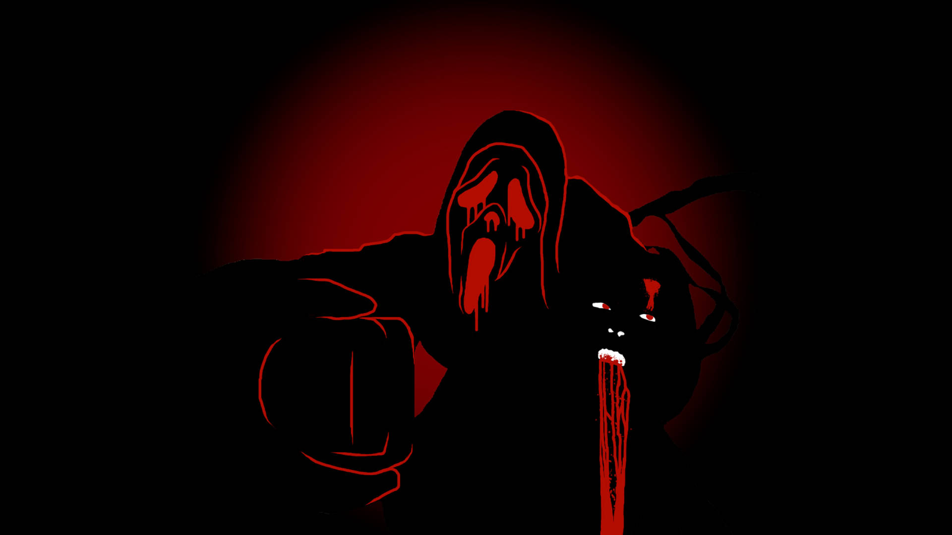 Ghostface Dark Red Art Wallpaper