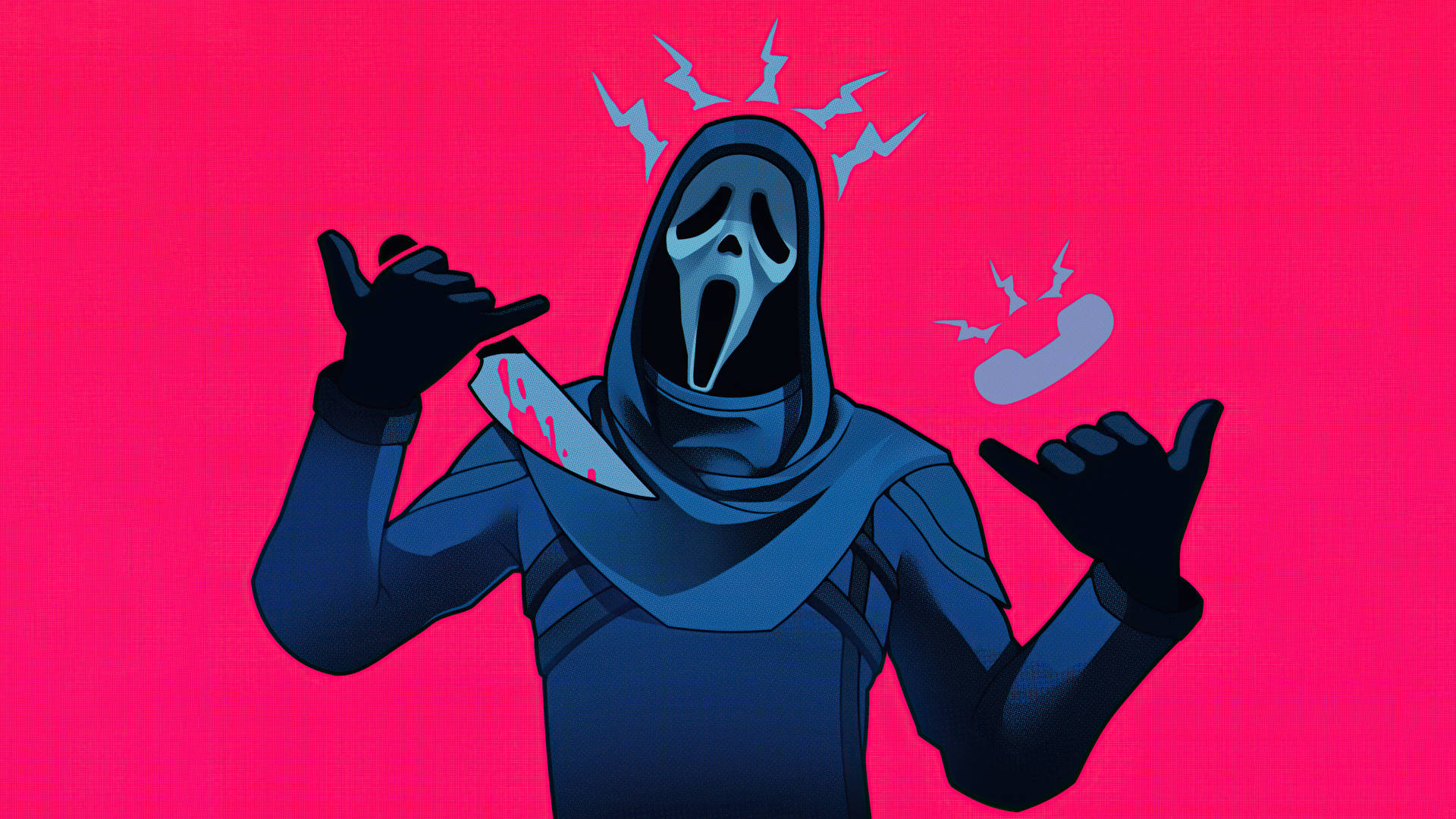Ghostface Hotline Cartoon Art Wallpaper