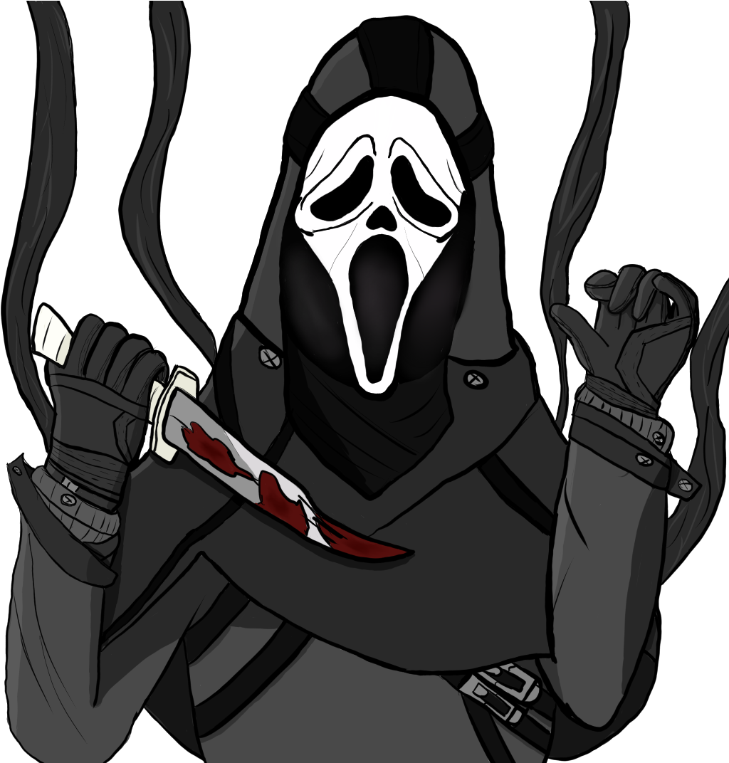 Ghostface Knife Thriller Illustration PNG