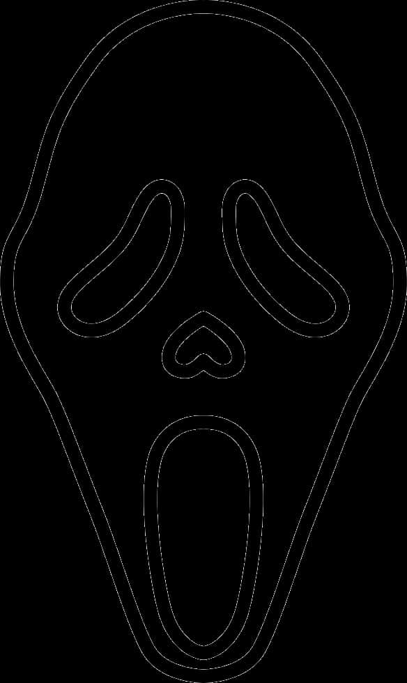 Ghostface Mask Outline PNG