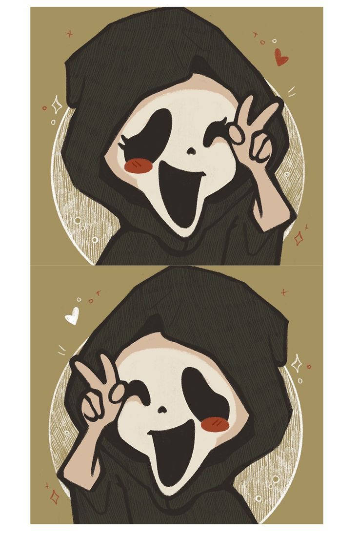 A Quirky Ghostface Illustration Perfect For Profile Picture Wallpaper