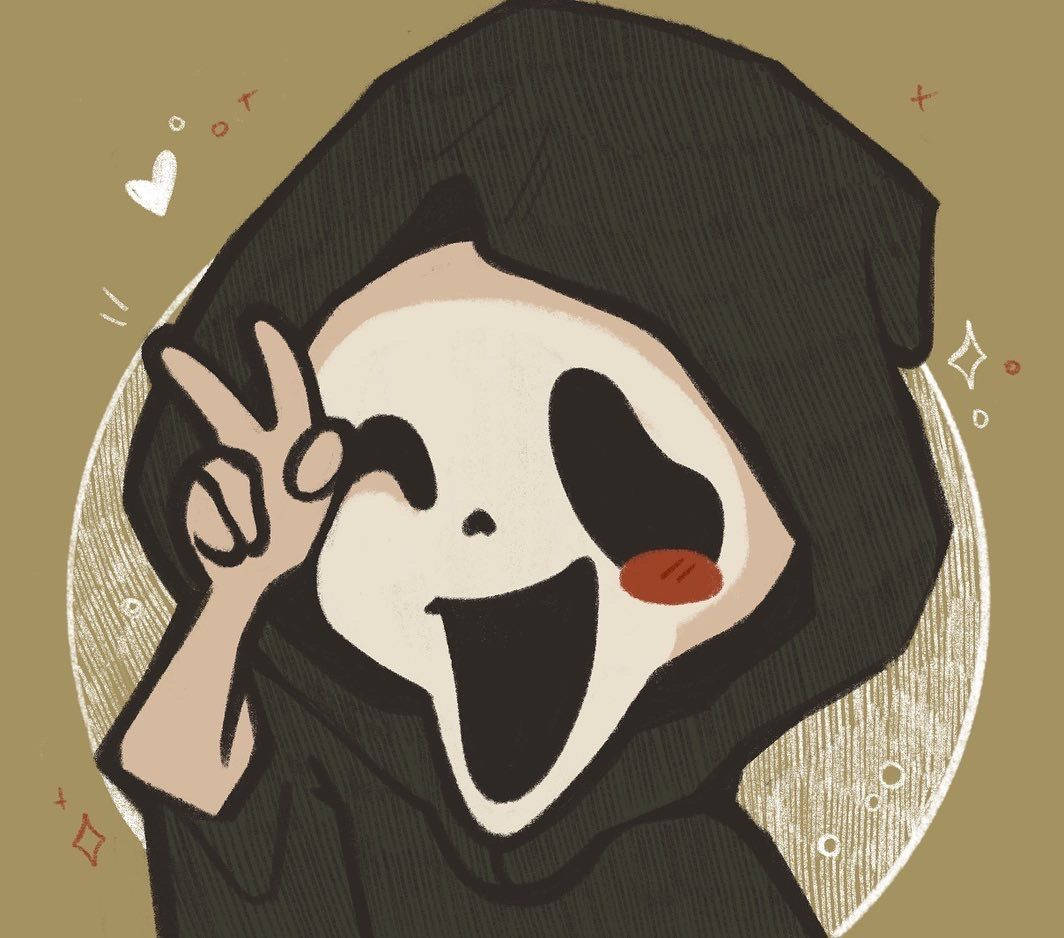 "Peaceful Ghostface - Scream's Iconic Horror Persona Spread Love" Wallpaper
