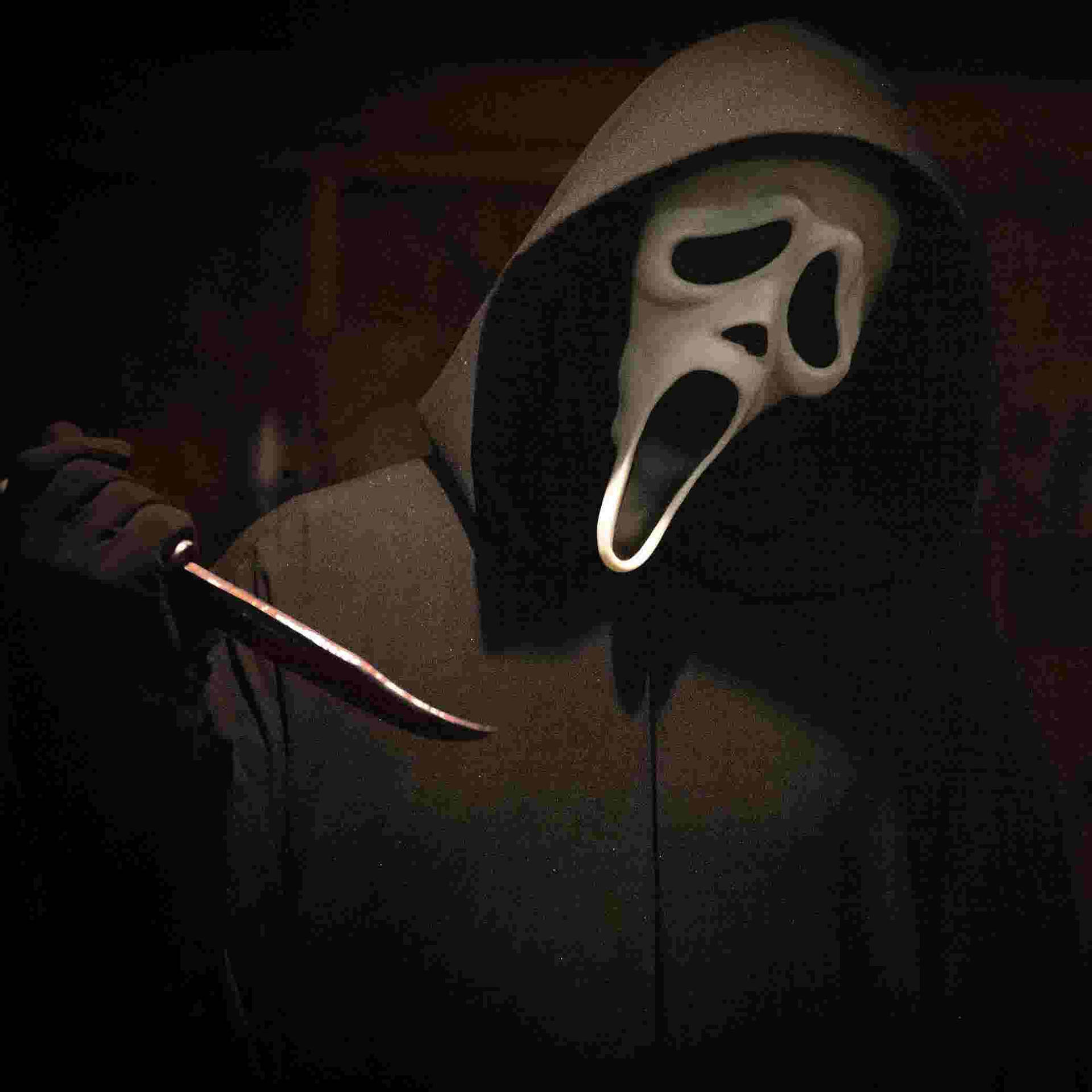 ghost face with knife