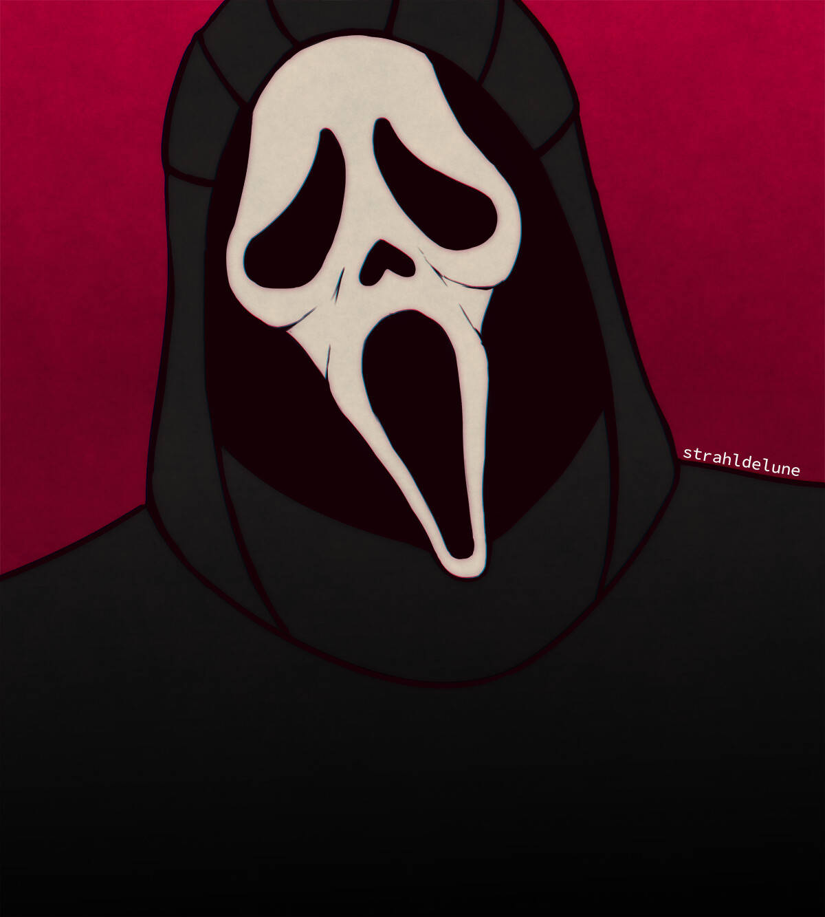 Mesmerizing Image of Ghostface on a Pink Backdrop Wallpaper