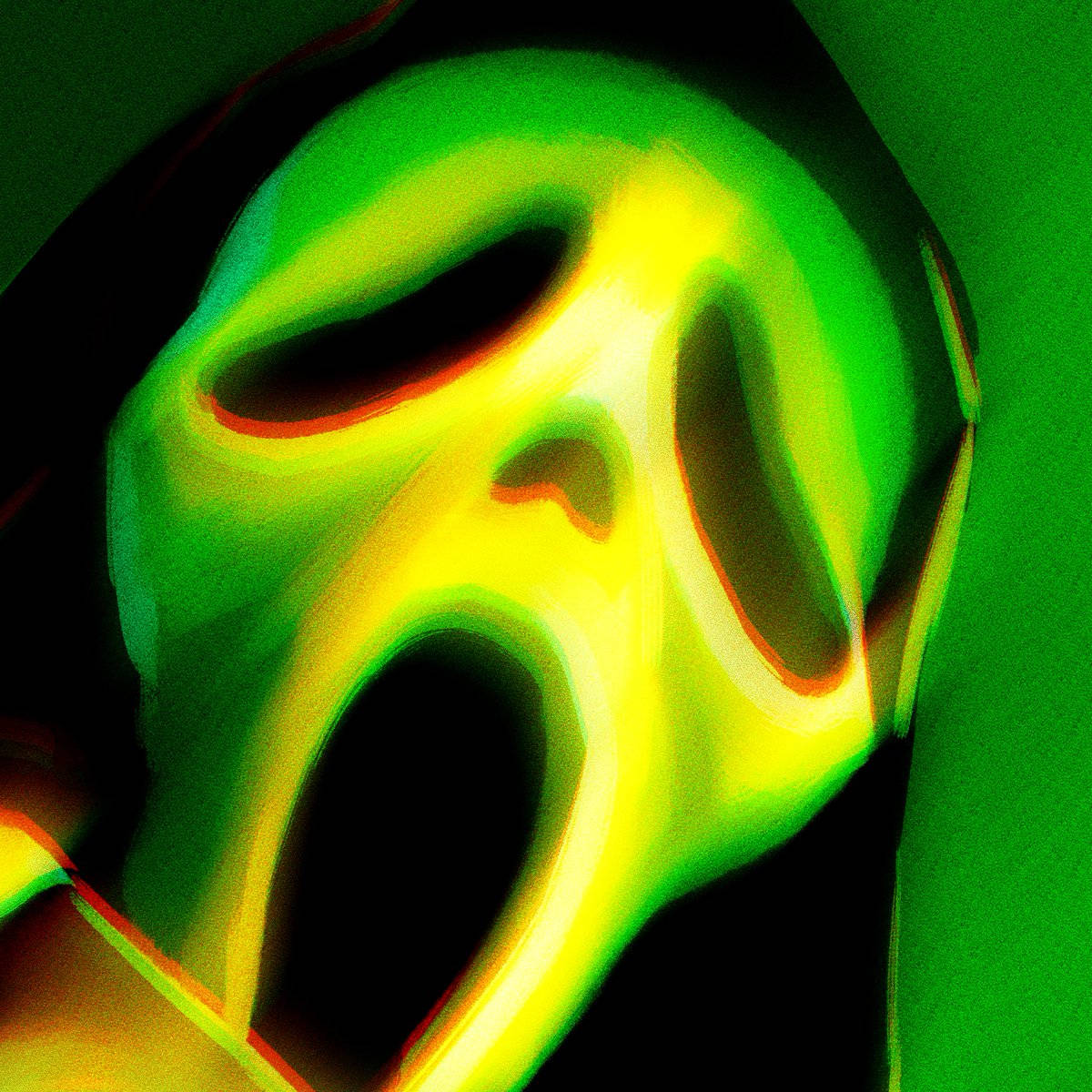 Ghostface PFP Wearing Green Mask Wallpaper