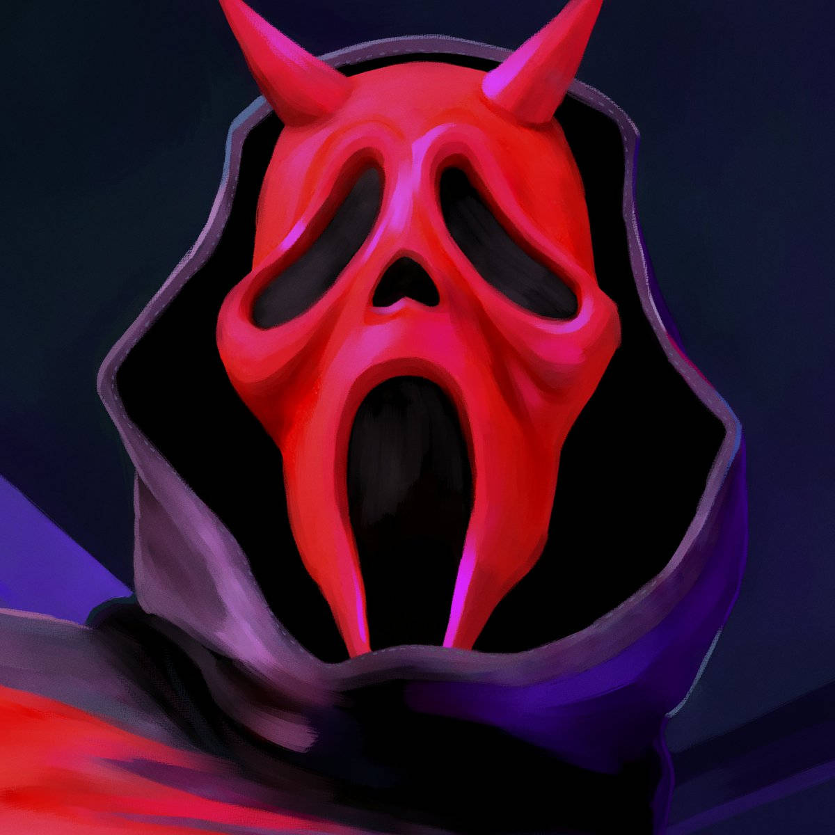 Ghostface PFP With Horns Wallpaper