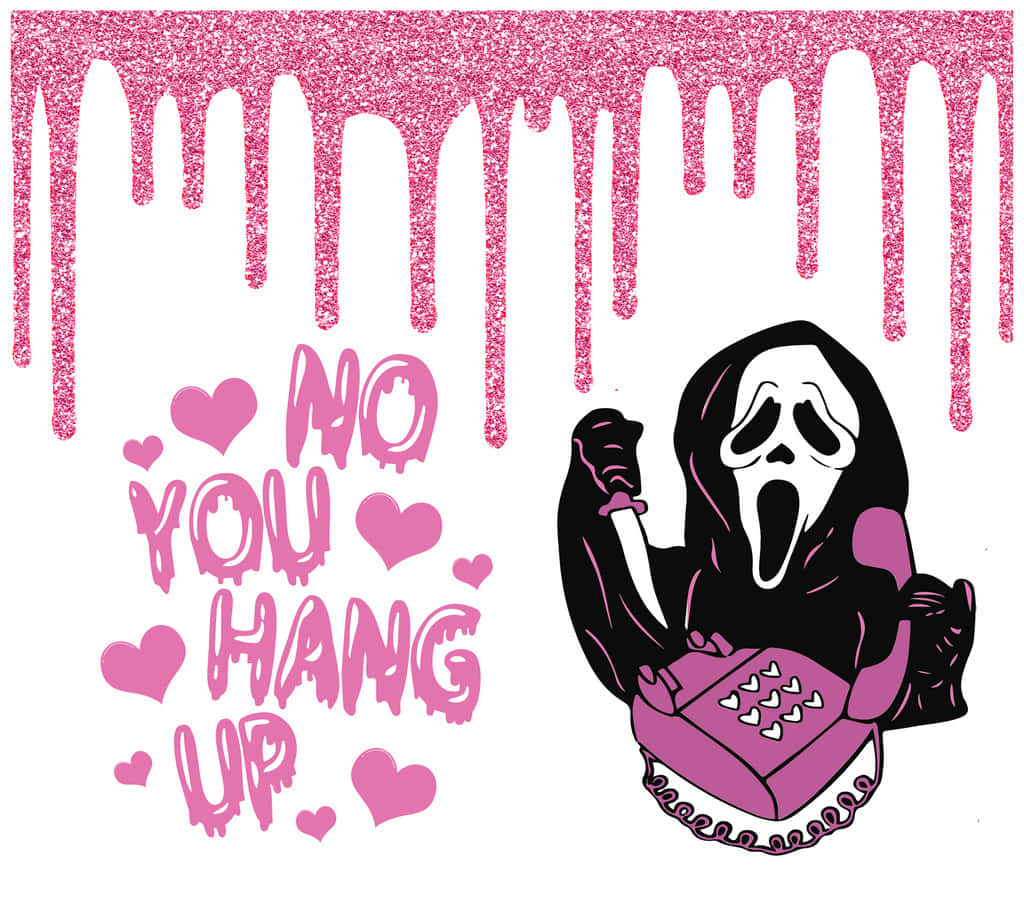 Ghostface Pink Glitter Phone Call Wallpaper