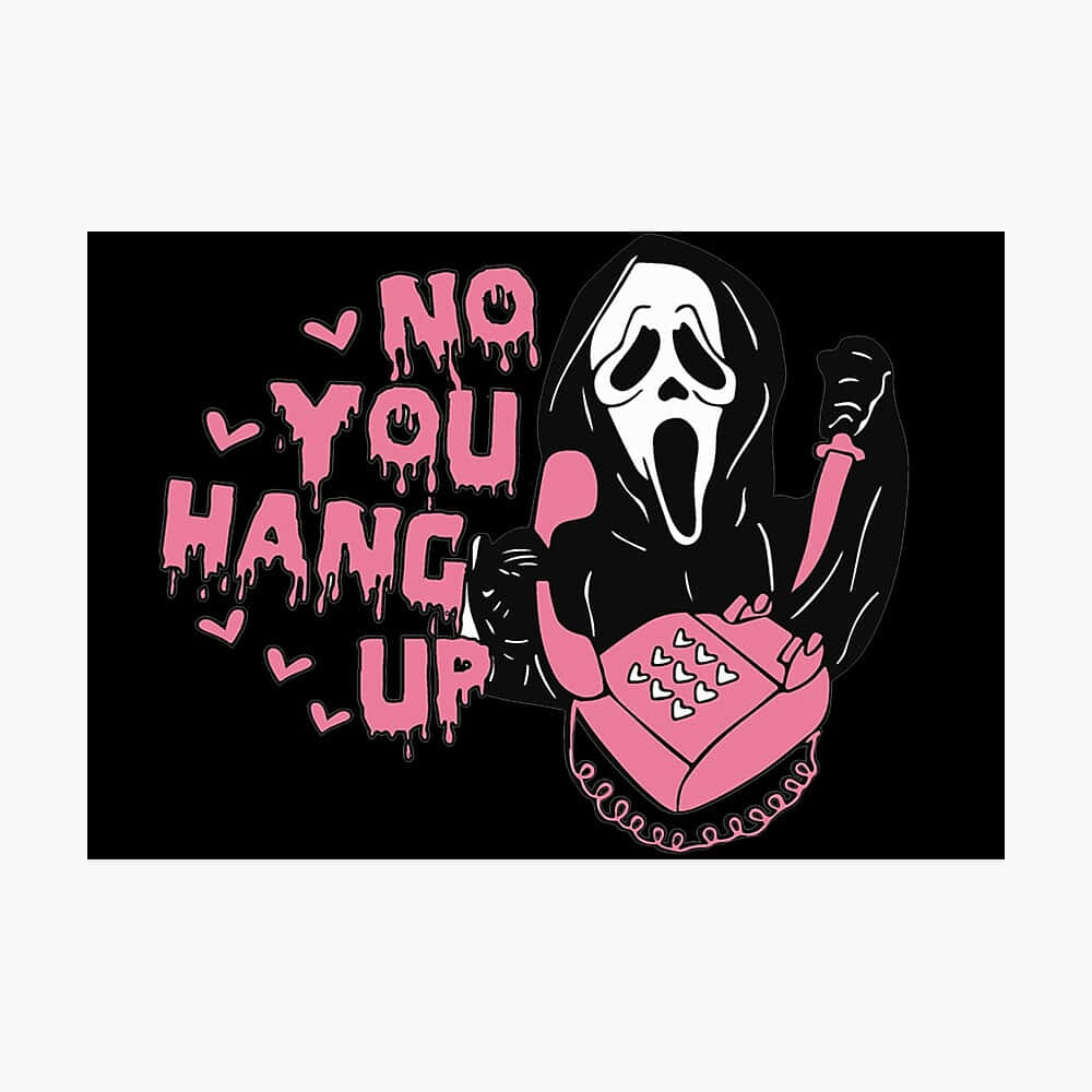 Ghostface Pink Phone Conversation Wallpaper