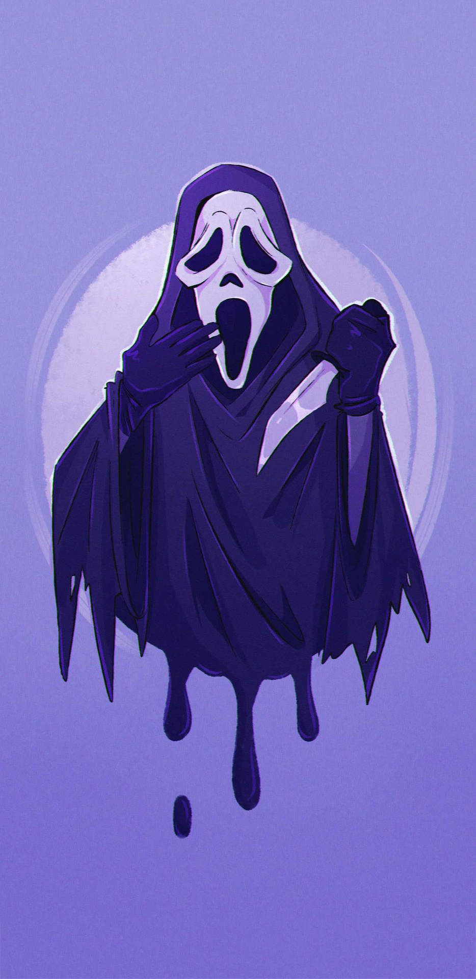 Ghostface Purple Cartoon Art Background