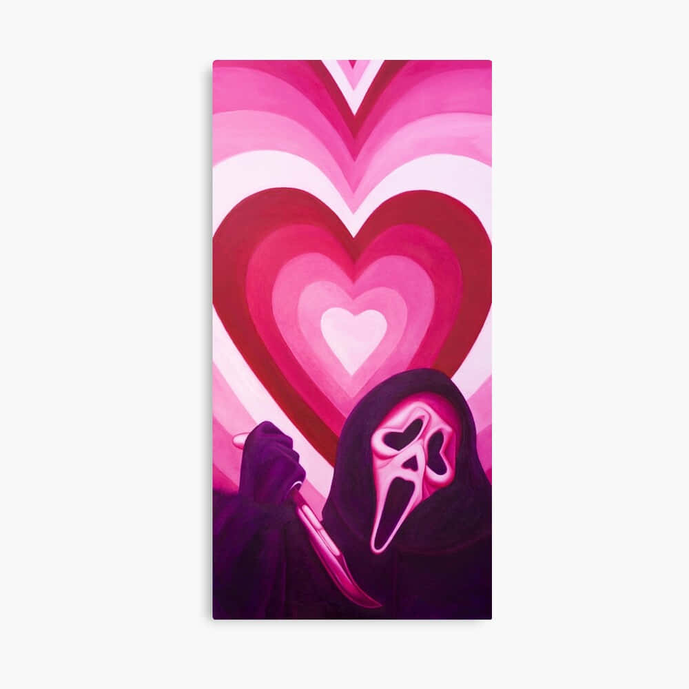 Ghostfacein Pink Hearts Artwork Wallpaper