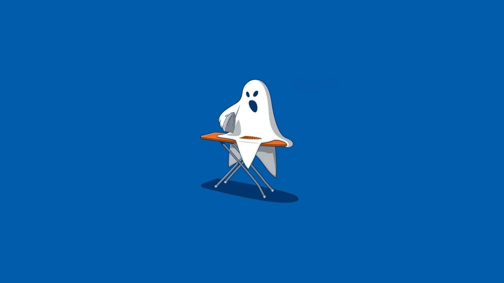 Ghostly Surpriseat School Desk Wallpaper