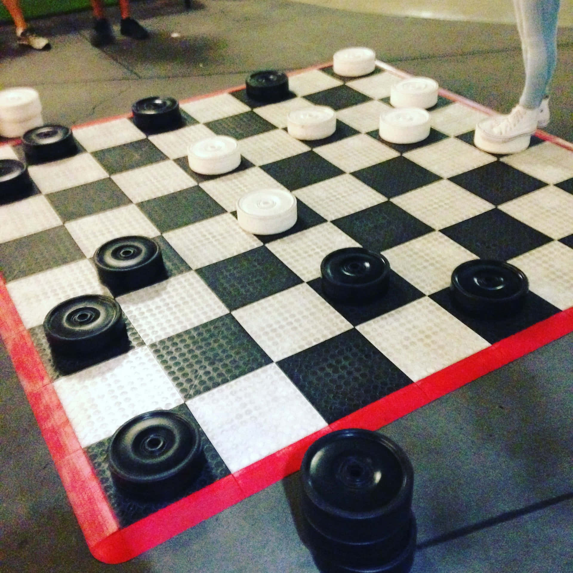 Giant Checkers Gamein Play Wallpaper