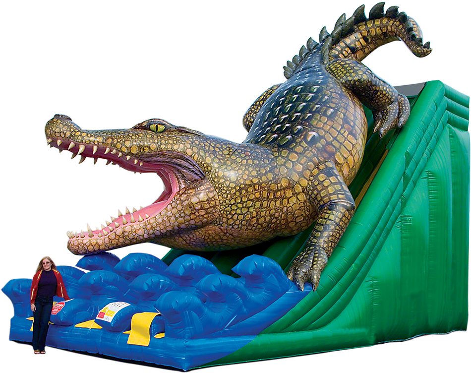 Giant Crocodile Inflatable Slide PNG