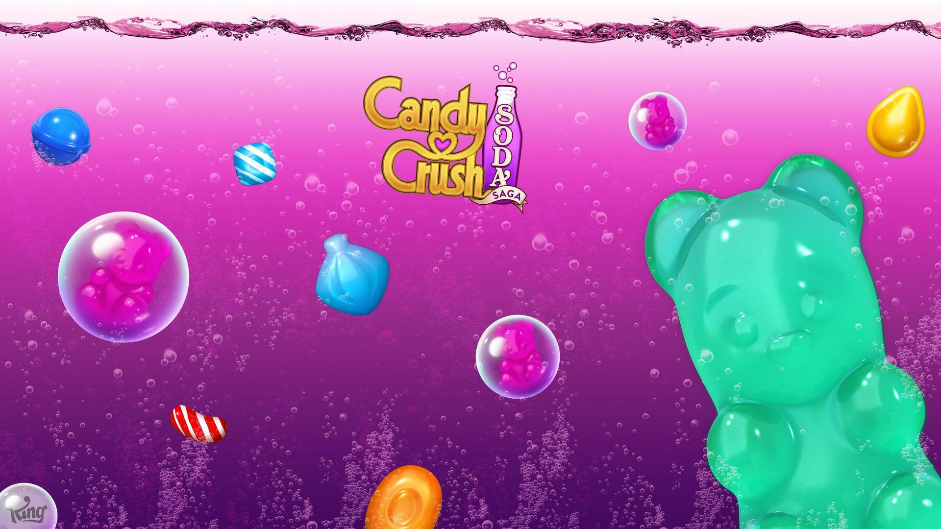 Caramellaorsetto Gommoso Gigante Candy Crush Saga. Sfondo