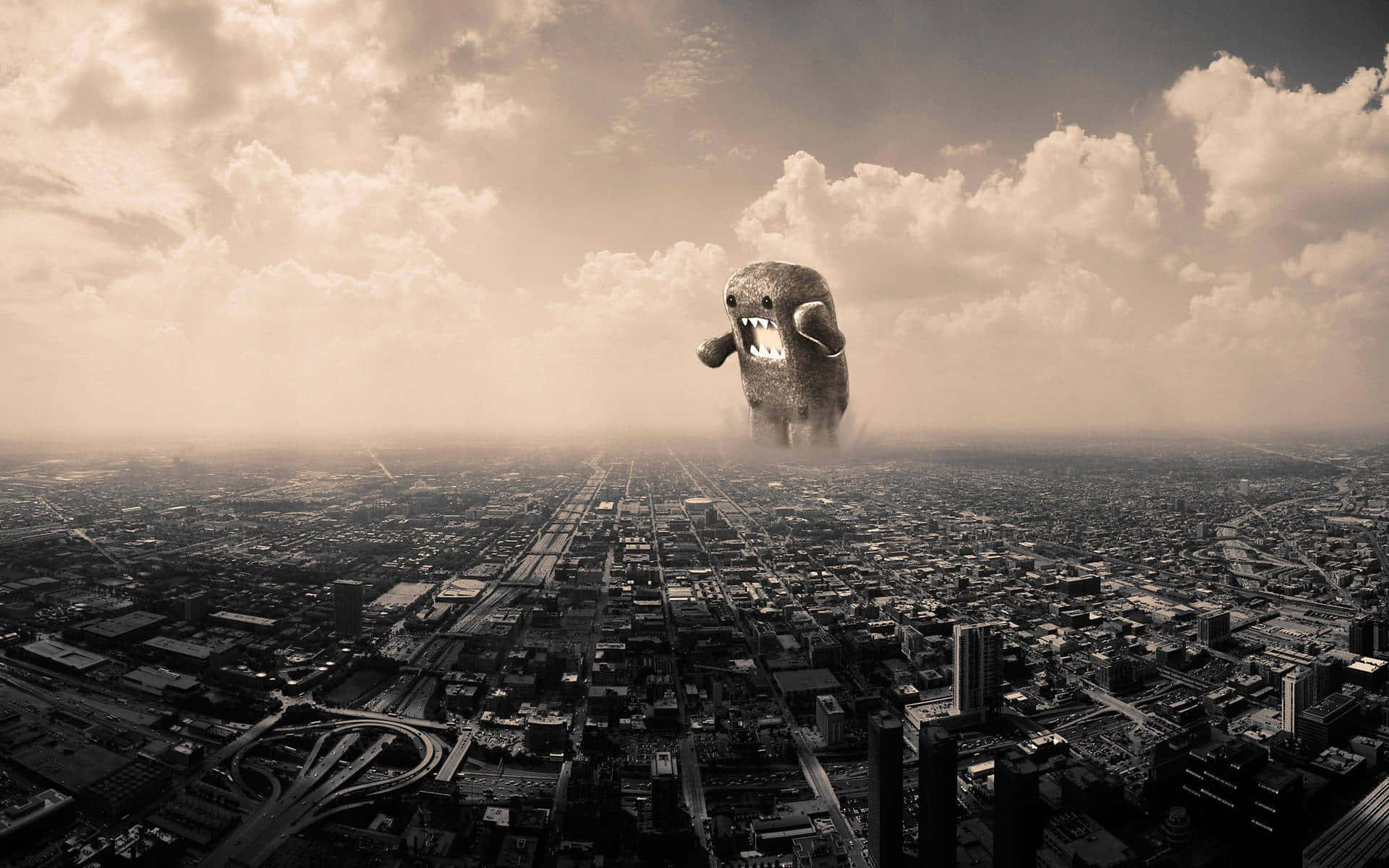 Giant Monster Over Cityscape Wallpaper