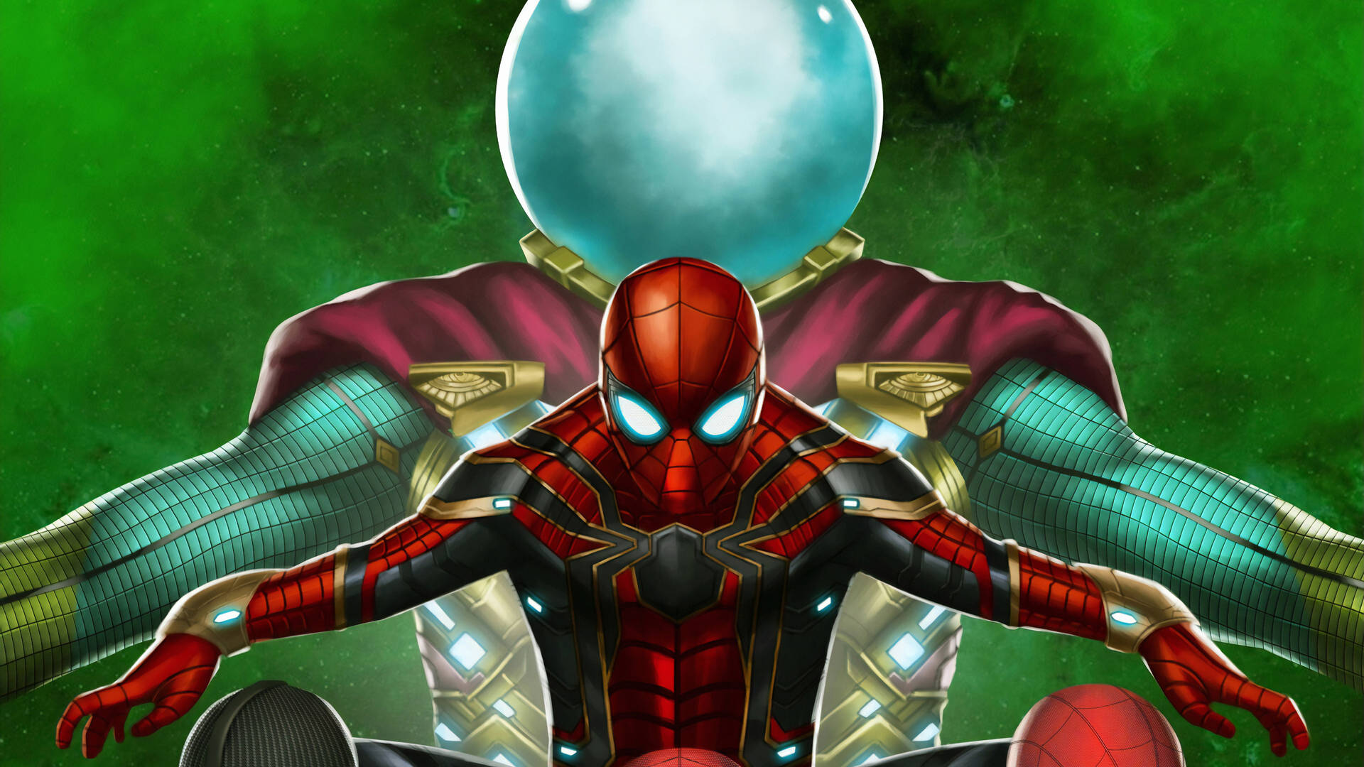 Giant Mysterio And Spider-Man Wallpaper