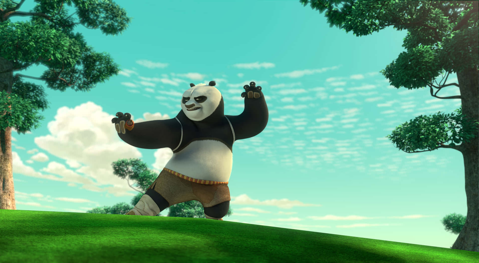 Giant Panda Kung Fu Stance Background