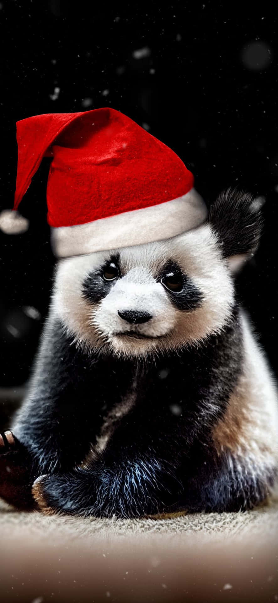 Giant Panda Santa Claus Hat Background