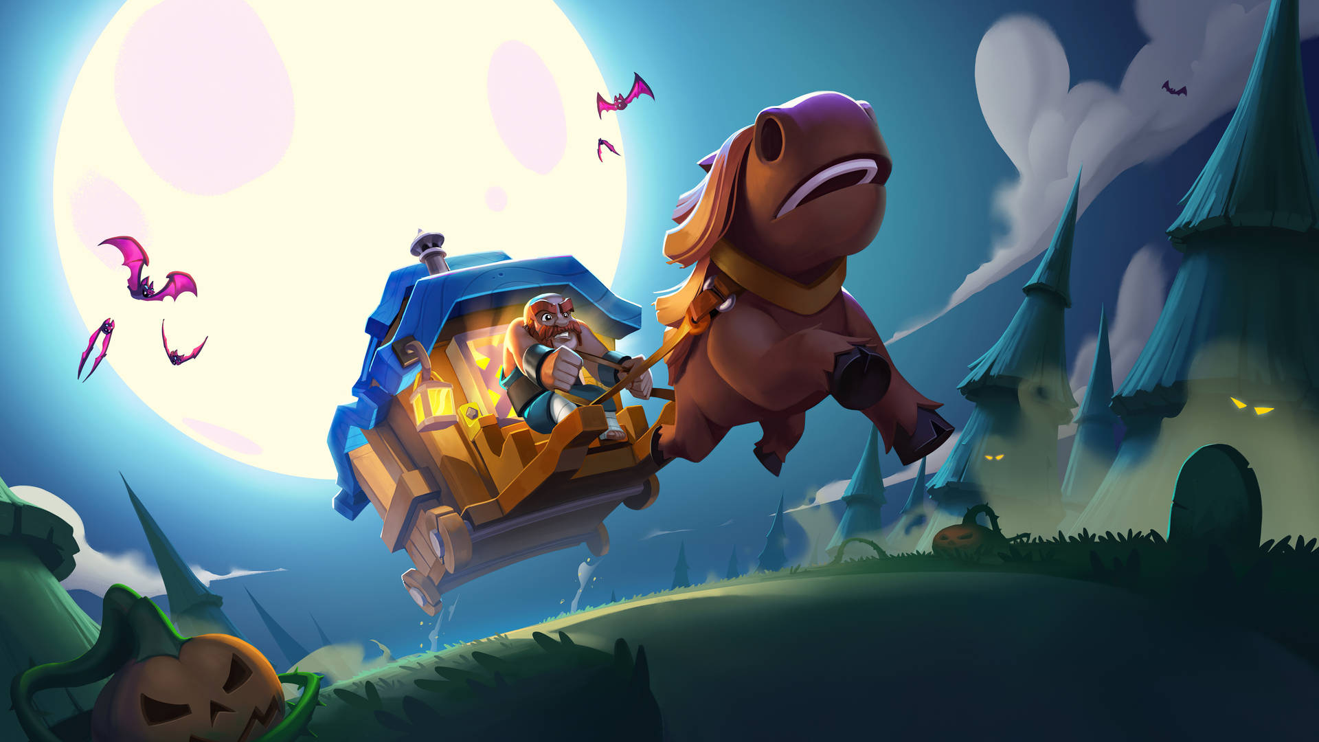Giant Riding A Wagon Clash Of Clans Wallpaper