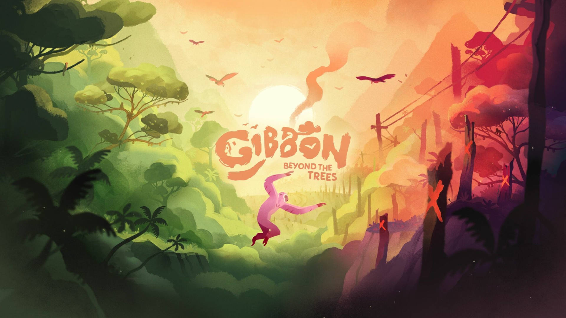 Gibbon Beyond The Trees Poster Wallpaper