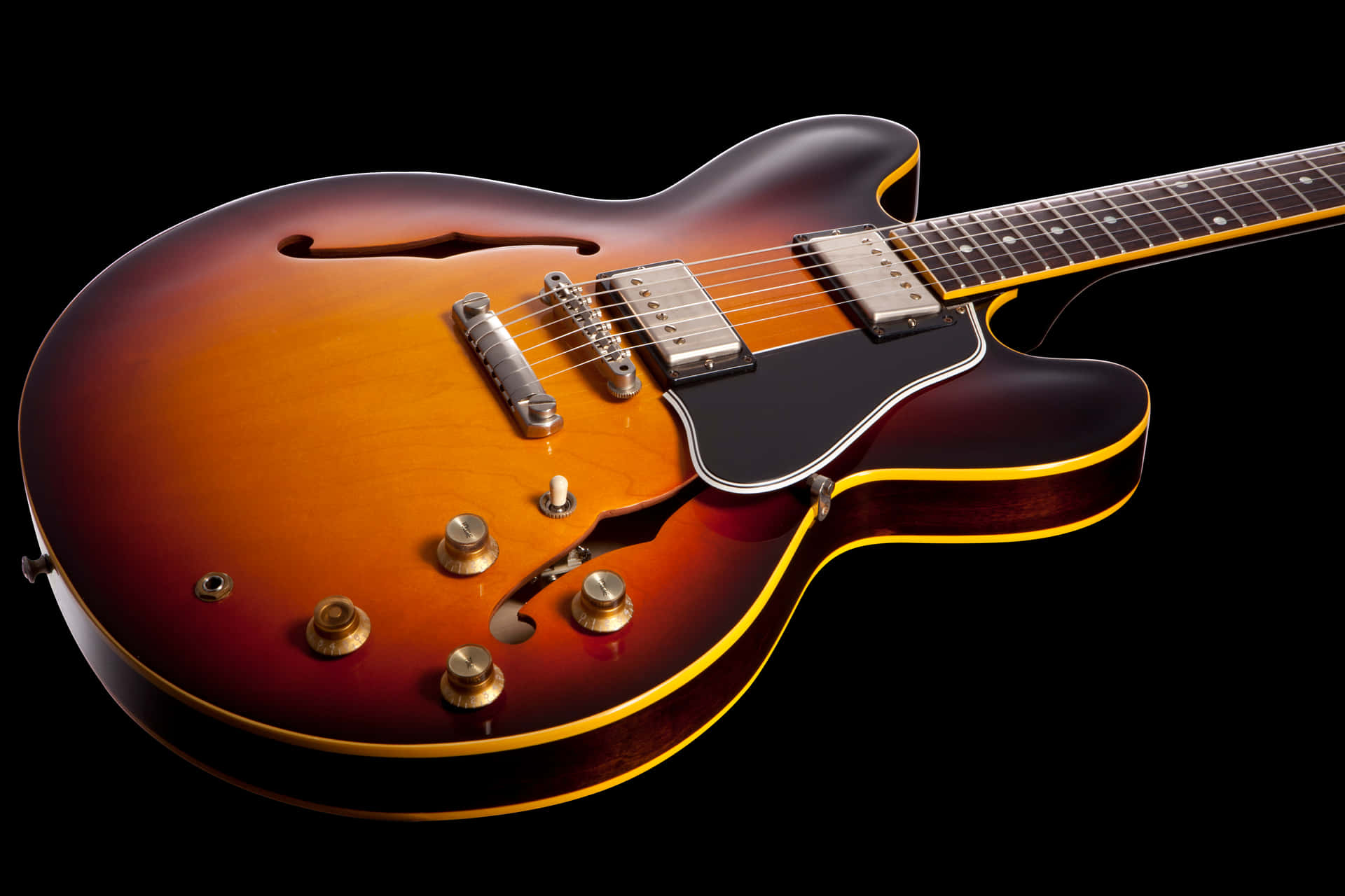 Gibson335: Expressa A Tua Criatividade Com Esta Guitarra Icónica Em Papel De Parede Para Computador Ou Celular. Papel de Parede