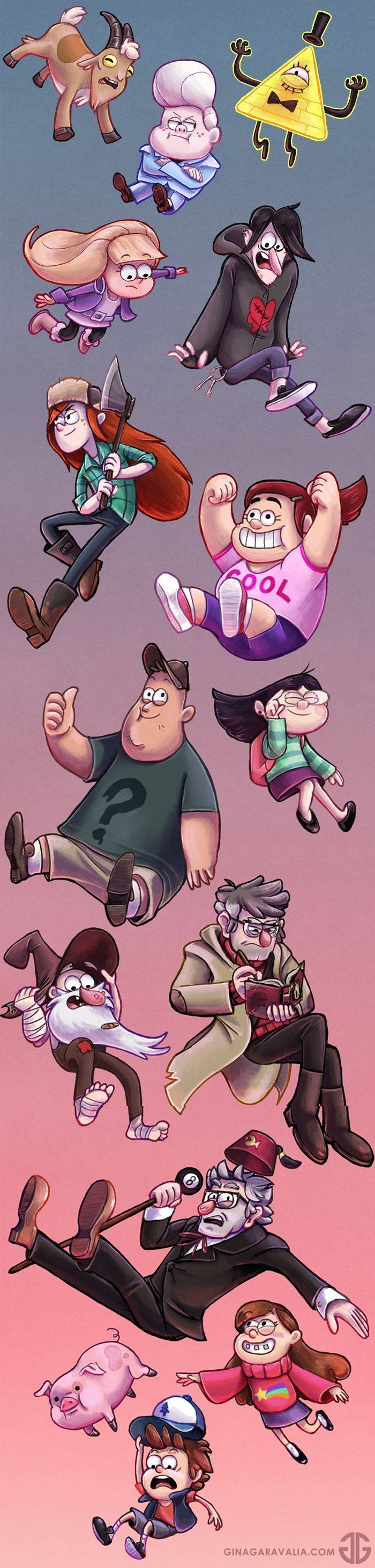 Gideon Gleeful With Gravity Falls Characters Wallpaper