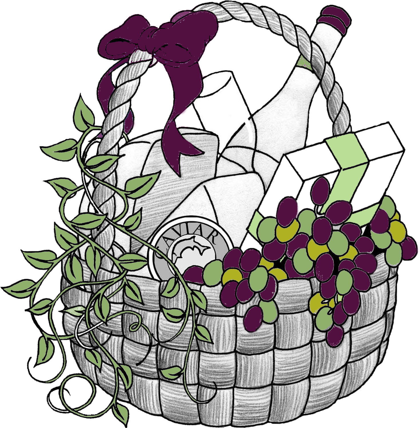 Gift Basket Illustration PNG