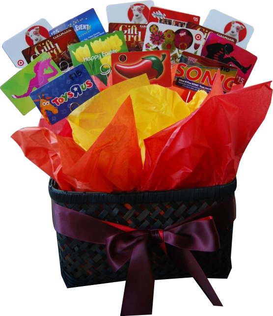 Gift Card Basket Variety Pack PNG