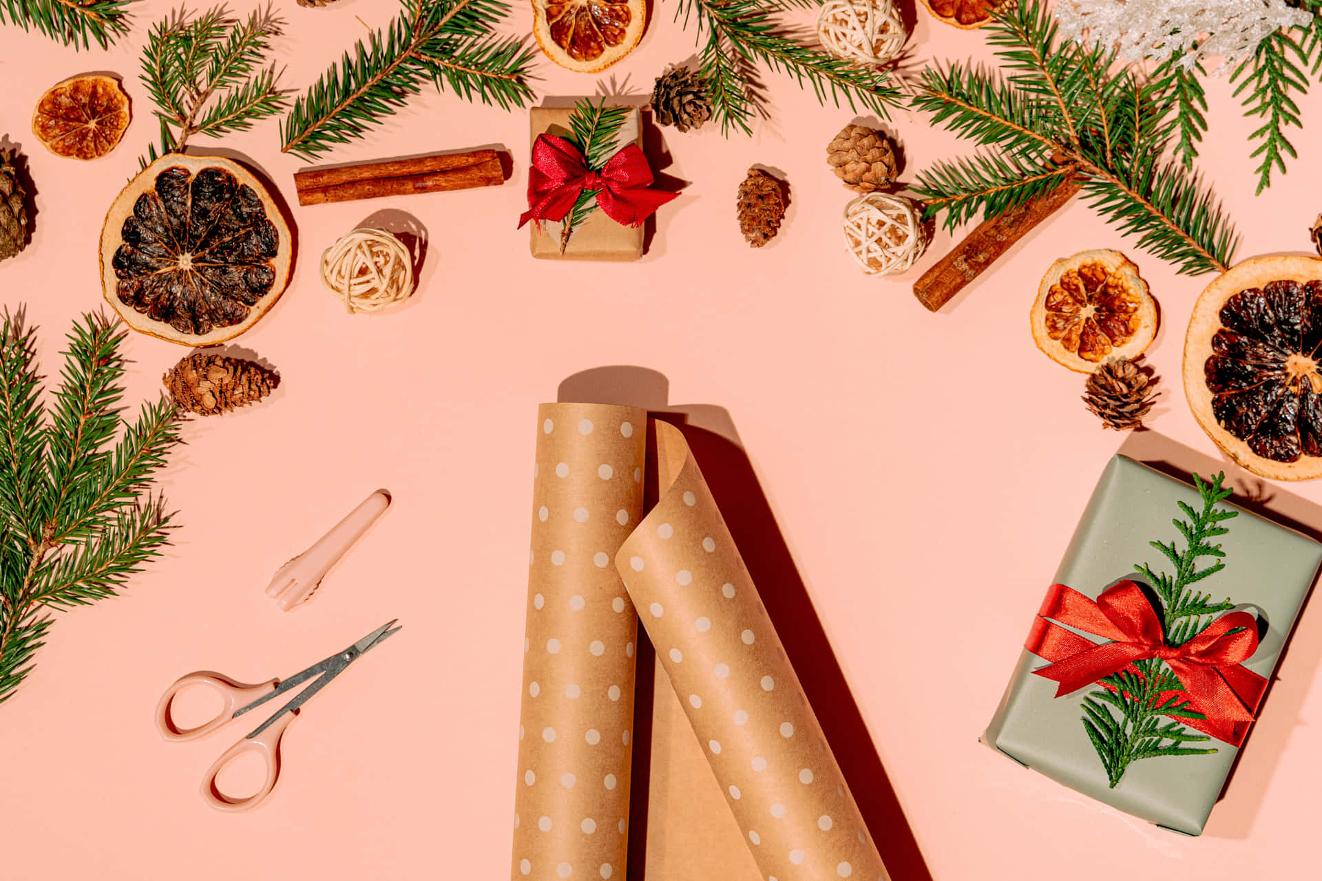 Gift-wrapping Table High Resolution Christmas Desktop Wallpaper