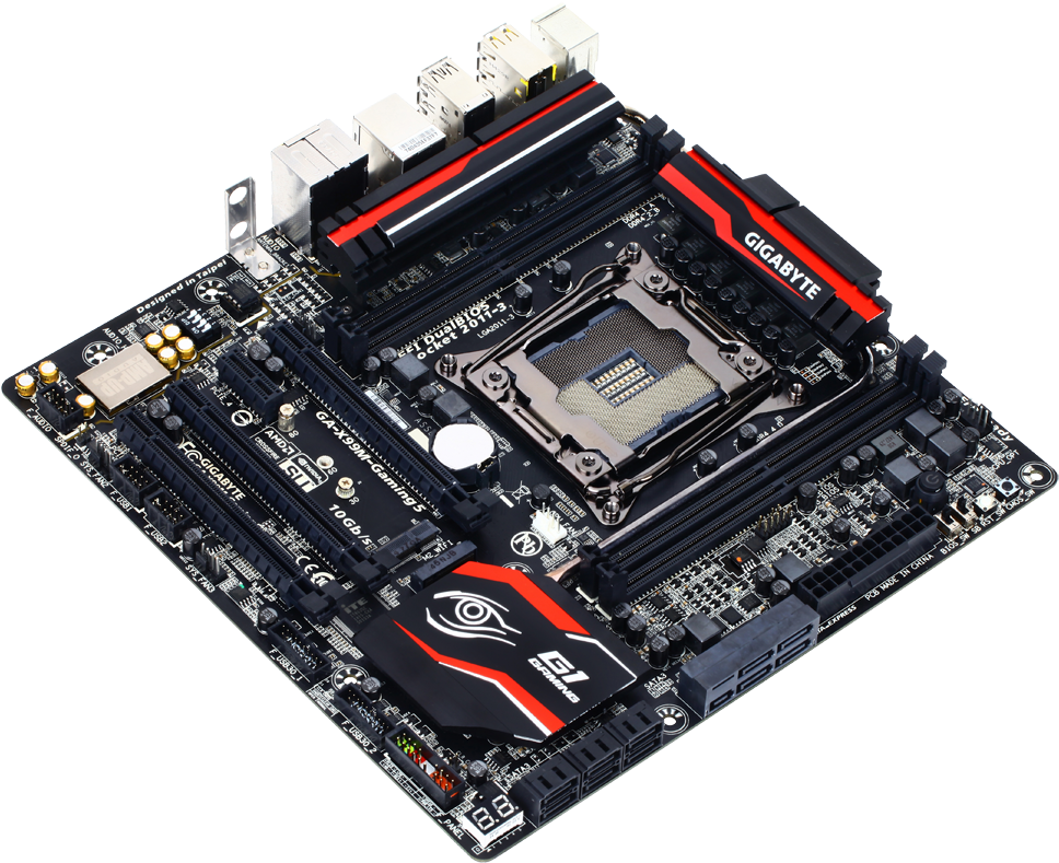 Gigabyte Motherboard Top View PNG
