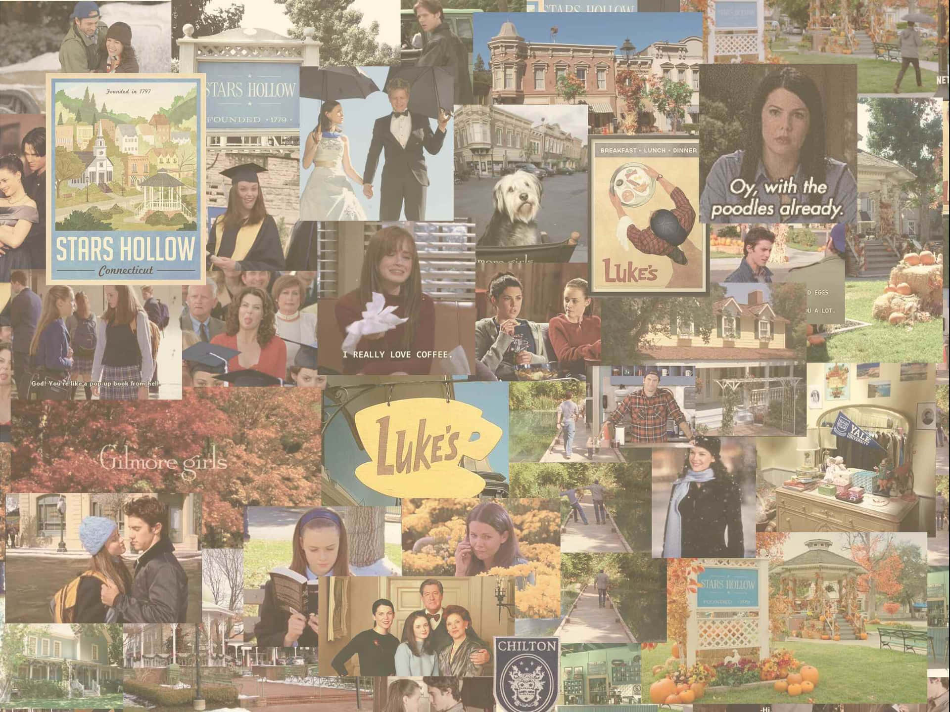 Gilmore Girls Collage Rory Aesthetic Wallpaper