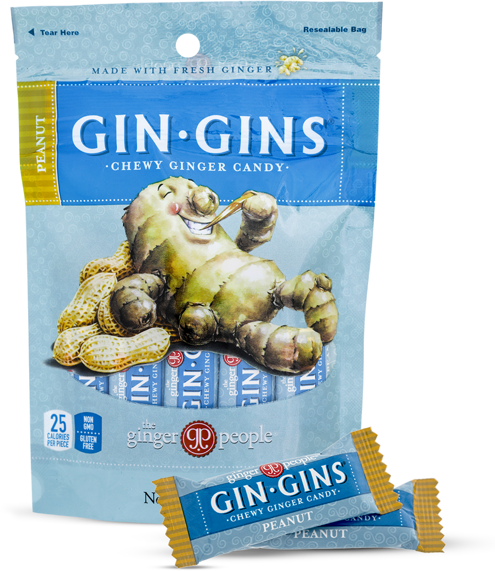 Gin Gins Chewy Ginger Candy Package PNG