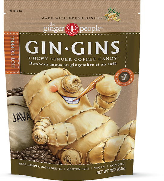 Gin Gins Chewy Ginger Coffee Candy Package PNG