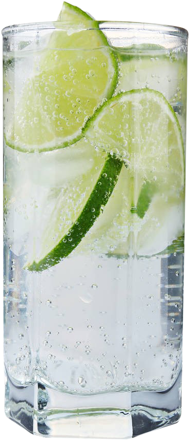 Ginand Tonicwith Lime Slices PNG