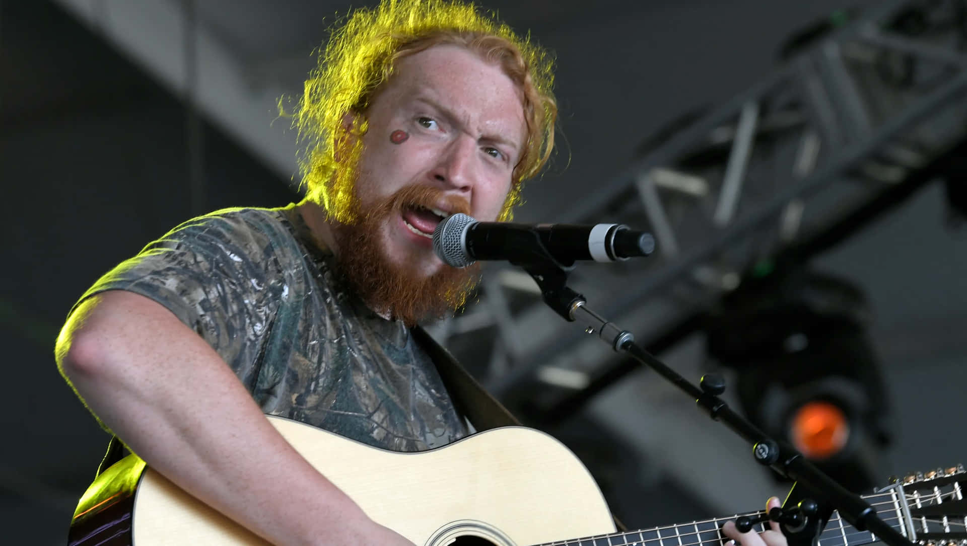 Ginger Bearded Musician Performing Live Wallpaper
