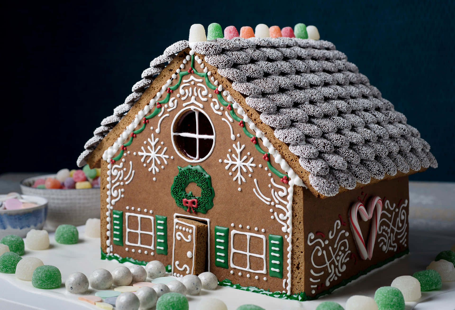 A Festive Gingerbread Village Scene