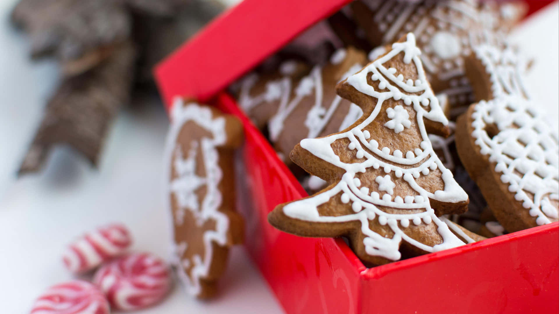 Festive Gingerbread Treats on a Wooden Table