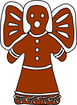 Gingerbread Angel Cookie Illustration PNG