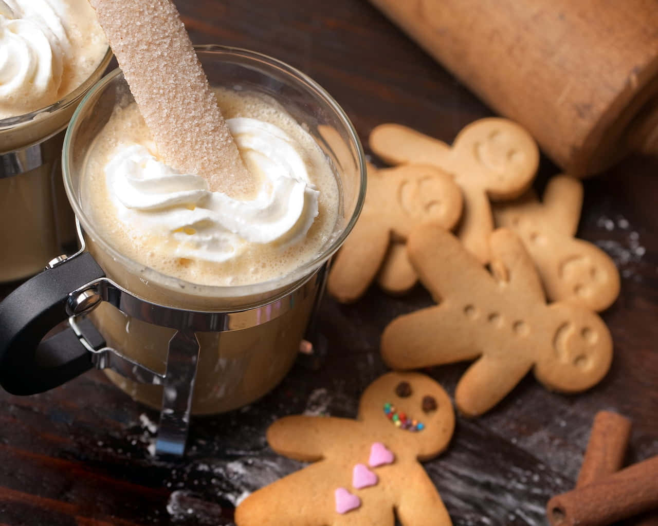 Gingerbread Coffee Cozy Aesthetic Wallpaper